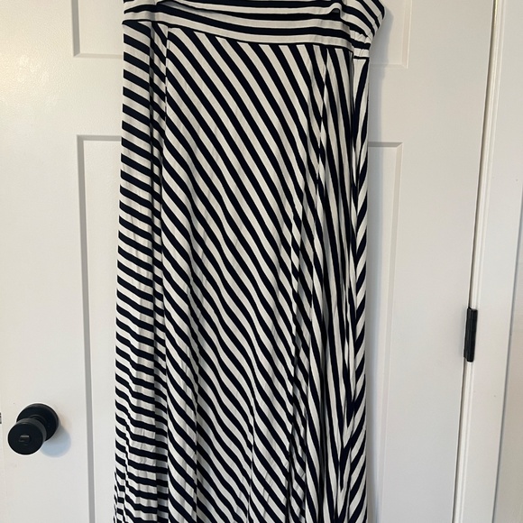 Bundle 2 Gap Maxi Skirt Striped XL Flowy Soft Fold Over Navy/Bright Blue Modest - Picture 12 of 16